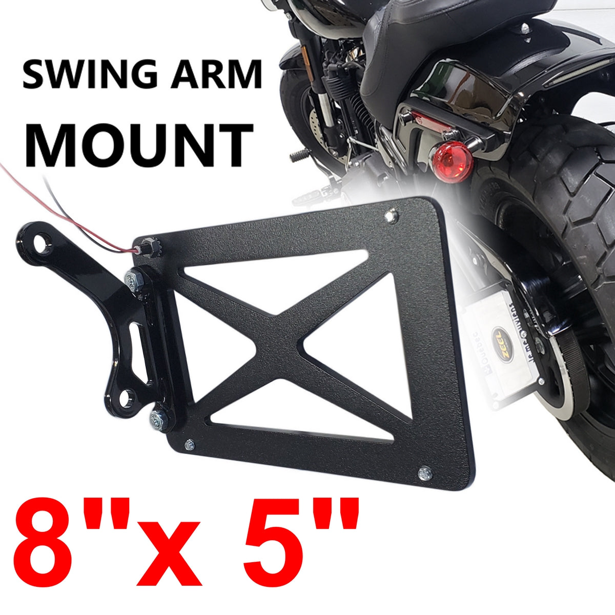 Side mounted license plate for Dyna bikes