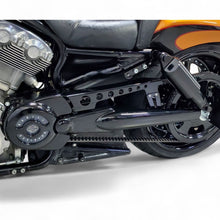 Custom belt cover fitted on a Harley V-Rod motorcycle