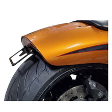 V-Rod Muscle featuring under-fender license plate bracket with LED, compact and custom design for a clean profile.