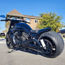 Custom belt cover fitted on a Harley V-Rod motorcycle