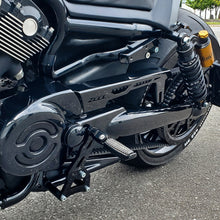 Custom belt cover fitted on a Harley V-Rod motorcycle
